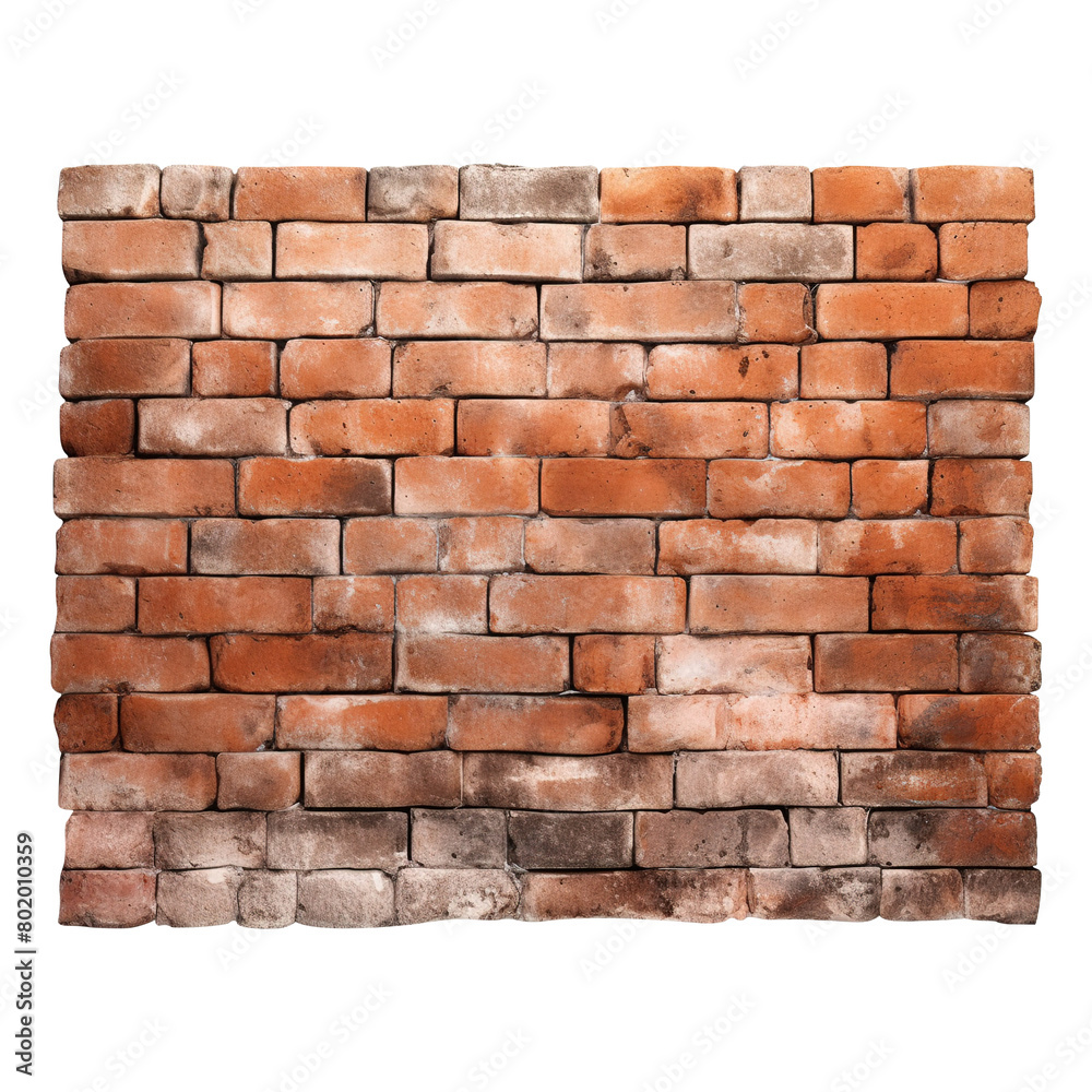 Fototapeta premium Brick wall isolated on white background