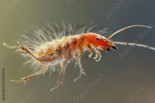 Acrobatic Springtail Captured in High-Speed Freeze-Frame Showcasing Its Remarkable Aerial Agility and Miniature Wonders of the Natural World photo