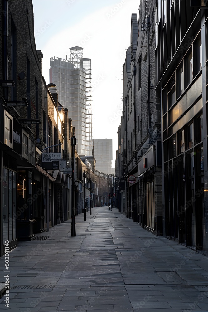 Fototapeta premium Divided Urban Landscape Showcasing Contrasting Economic Realities