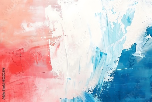 Abstract red white blue painting background. 
