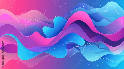 Waves of transparent abstract banner template