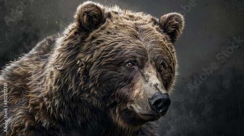 Artistic rendering of a bear tattoo, emblematic of protection and strength, with a realistic fur texture, placed on a pure background to enhance the design's significance