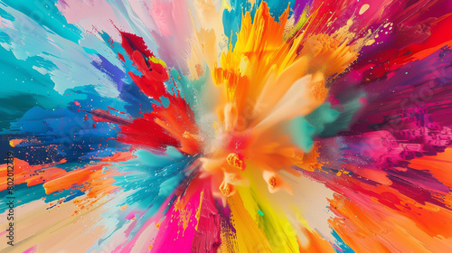 Wallpaper Mural A colorful explosion of paint with a rainbow of colors Torontodigital.ca