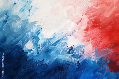 Abstract red white blue painting background.	