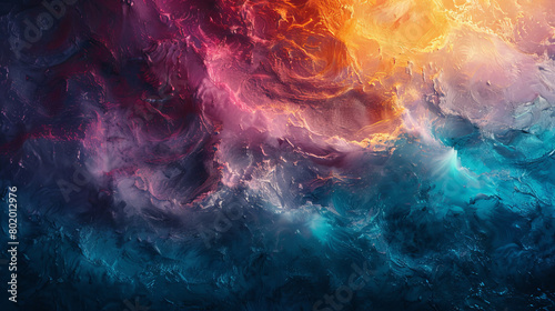 A colorful space scene with a blue and purple swirl