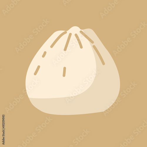 Cartoon dumpling dimsum vector illustration, shumai or siomay vector image, siu mai flat illustration
