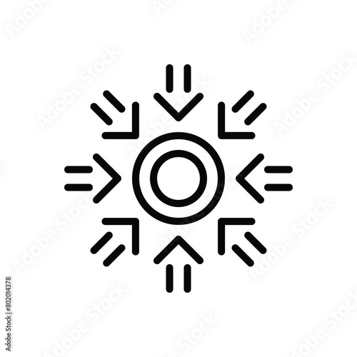 Black line icon for center