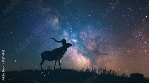 Astrology sign Capricorn against starry sky