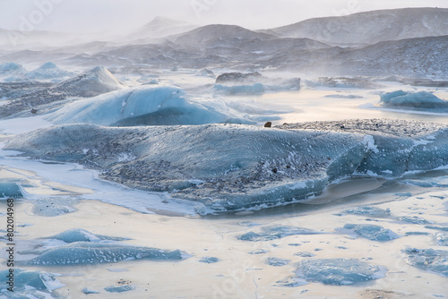 Ice from a glacier in Iceland