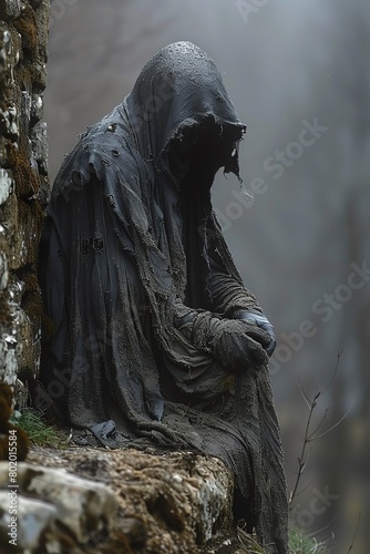 The Forsaken Mourner Appearing as a sorrowful figure draped in tattered robes