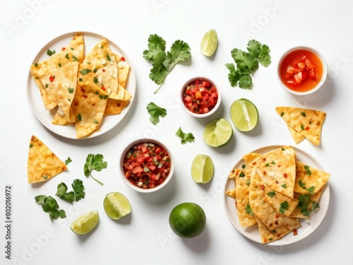 mexican food set on white background 