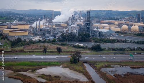 Oil and chemical refinery in Martinez, California, United States. photo