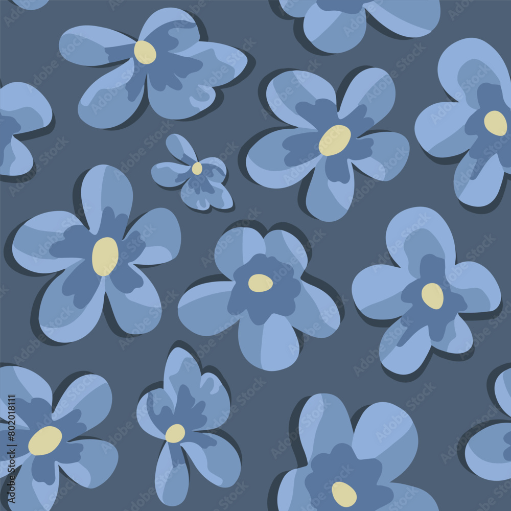 Vector isolated illustration of pattern with  flowers.