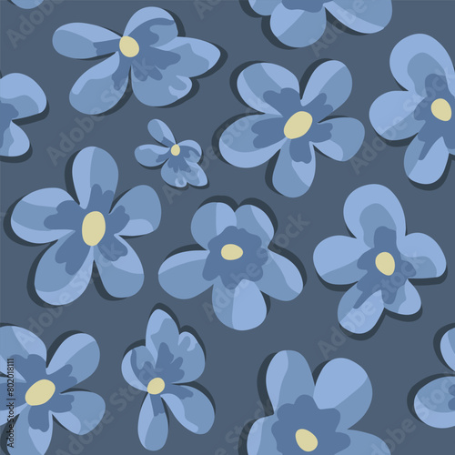 Vector isolated illustration of pattern with  flowers.