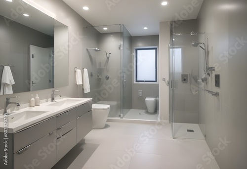 Modern domestic bathroom with elegant style