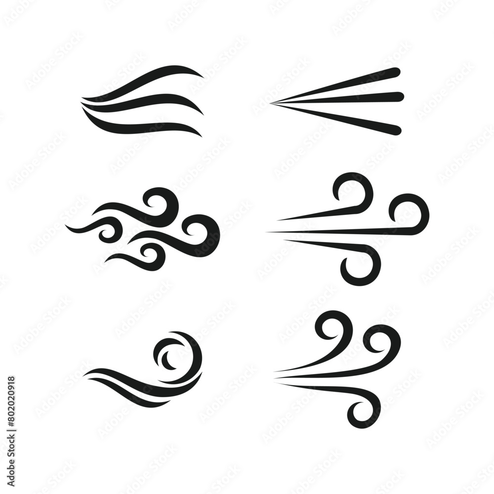 Wind blow icon, air breeze symbol vector illustration