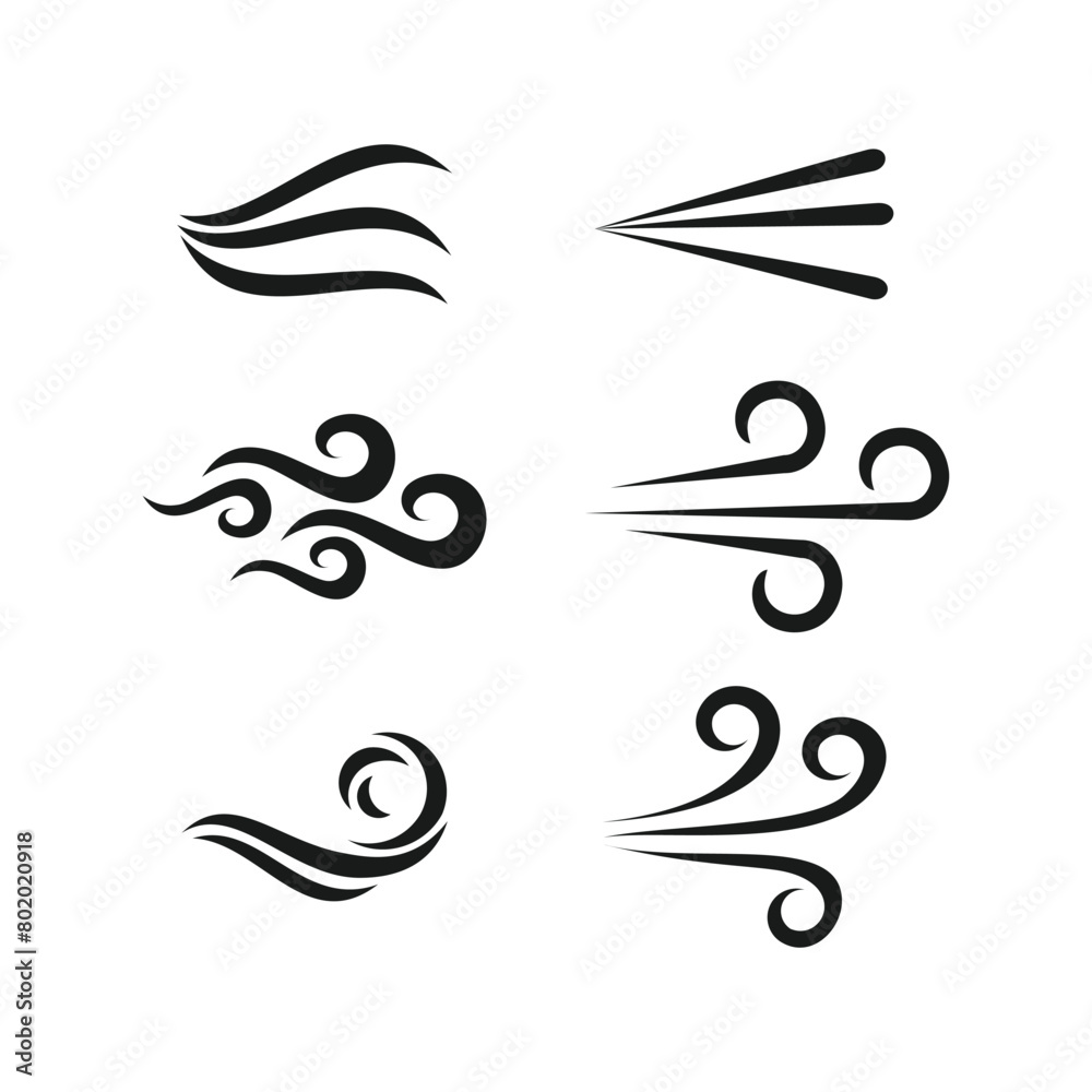 Obraz premium Wind blow icon, air breeze symbol vector illustration