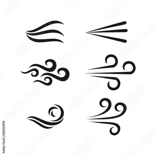 Wind blow icon, air breeze symbol vector illustration