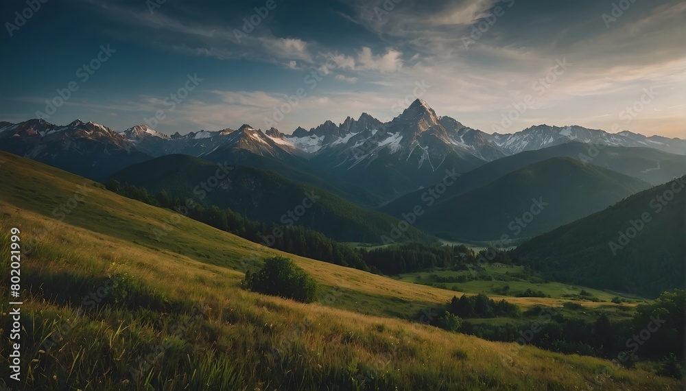 panorama of the mountains, beautiful mountains view, wall scenery 