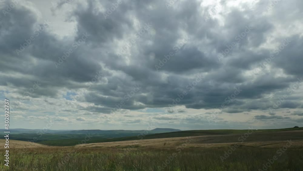 Time lapse of clouds blowing over the Yorkshire Dales in the UK. 