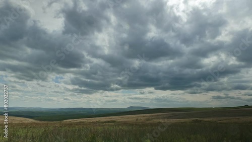 Time lapse of clouds blowing over the Yorkshire Dales in the UK.  photo