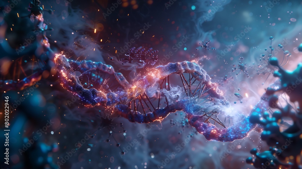 Blue-purple DNA genetic material