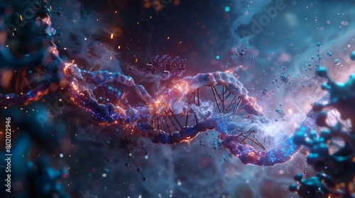 Blue-purple DNA genetic material