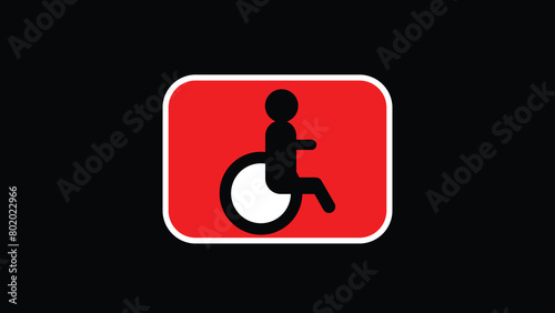 Disabled handicap icons. Wheelchair icon symbol on white background.