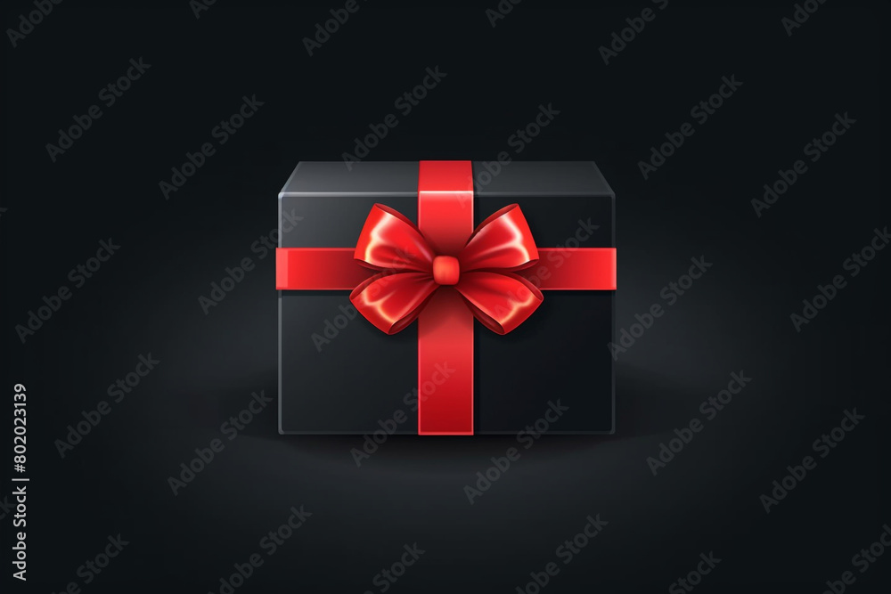 cool trendy sale stickers for business. Black Friday sale. Geometric elements for a store sale, online promotion Black gift box with golden ribbon bow on black background. 3d render generated ai cool trendy sale stickers for business. Black Friday sale. Geometric elements for a store sale, online promotion Black gift box with golden ribbon bow on black background. 3d render generated ai