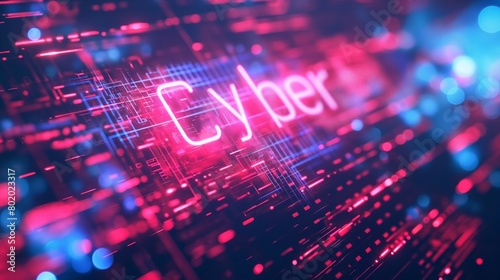 Cool font for "Cyber" graphic design with a cybersecurity background