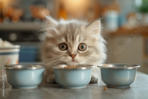 Adorable Kitten Explores Kitchen Delights Generative AI