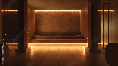 A tranquil and restorative sauna session after a hectic day in the city.. photo