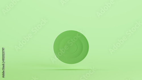 Green mint saucer plate dishware tea cafe pottery soft tones background 3d illustration render digital rendering