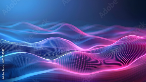 3d rendering of abstract particles in empty space and Futuristic background with dynamic waves, Colorful, flowing light waves with glowing particles, creating a vibrant and futuristic digital abstract