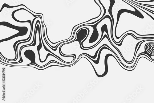 Black wavy lines. Abstract vector background.