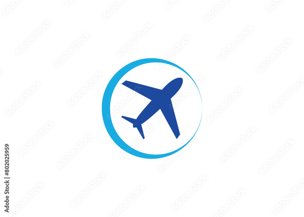 Flying airplane vector logo. Modern travel logo logo. Flying airplane vector logo. Modern travel logo logo.
