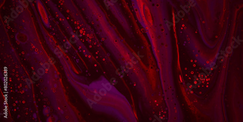 Colorful Abstract: Red Spots and Fluid Shapes