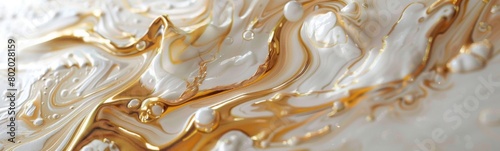 Close up of a gold and white marble. Banner