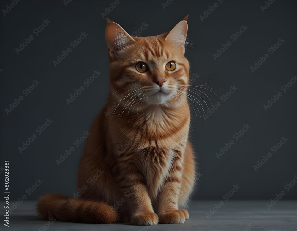 Red cat isolated . Generative AI