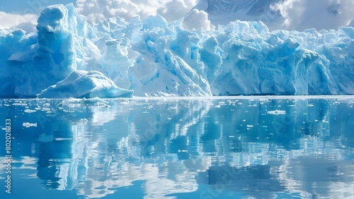 Antarctic glacier melting scene highlights urgent impact of global warming on Earths poles. Concept Global Warming, Antarctic Glacier, Melting Ice, Earth's Poles, Climate Change