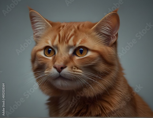 Red cat isolated . Generative AI