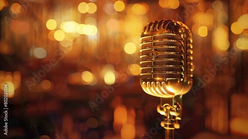 A captivating image of a vintage microphone, its iconic design and warm tone evoking the golden age of music on Global Beatles Day.