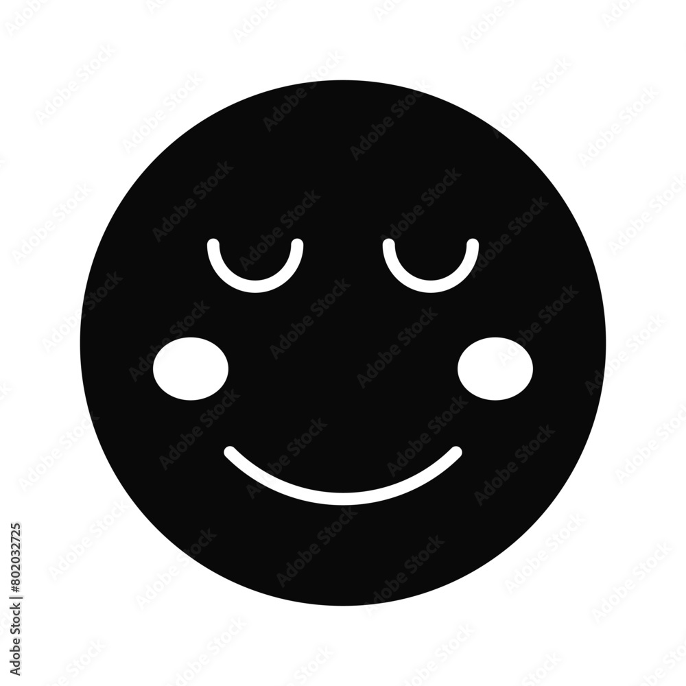 Calm face emoji icon, proud, cool expressions vector design Calm face emoji icon, proud, cool expressions vector design