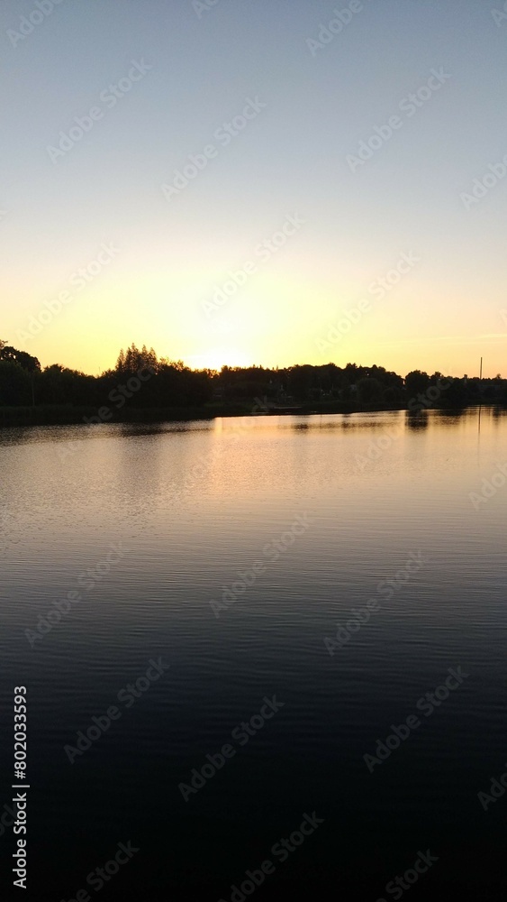 sunset over the river