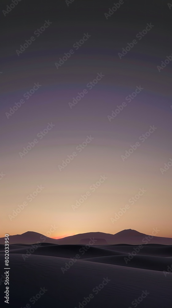 Obraz premium Opal sky casting soft colors over a desert silhouette in the calm of the evening