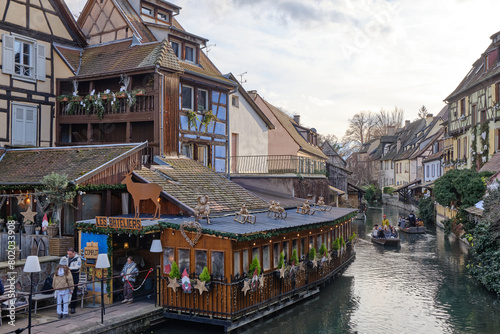 Fototapeta Naklejka Na Ścianę i Meble -  Alsace, December: Beautiful view of colorful romantic city Colmar, France, Alsace