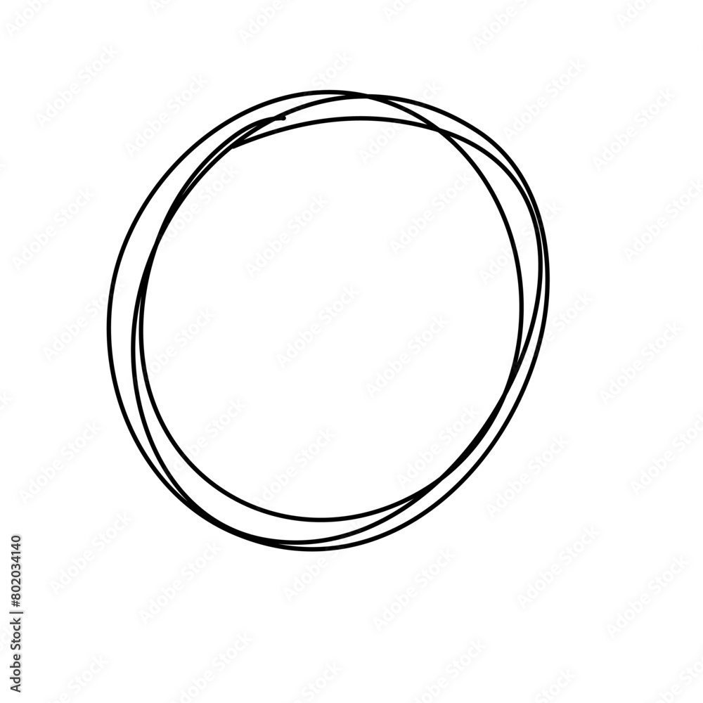 Abstract line circle sketch. Hand drawn circle for frame or text Abstract line circle sketch. Hand drawn circle for frame or text