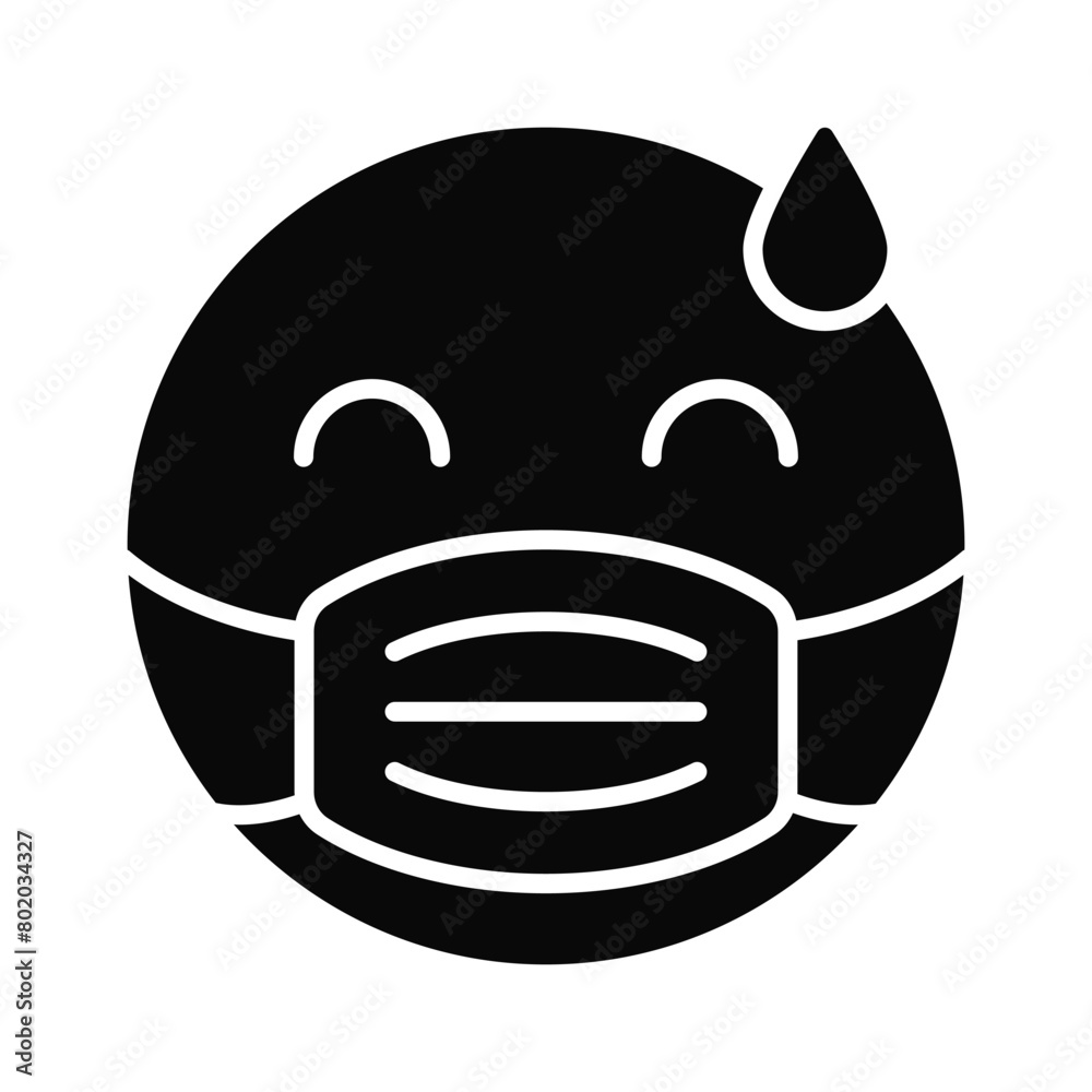 Ill emoji vector design, face mask on emoji face Ill emoji vector design, face mask on emoji face