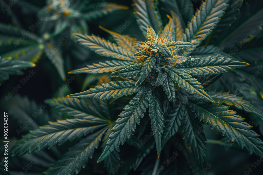 Marijuana Leaves, Cannabis Plant, Buds, Generative AI Marijuana Leaves, Cannabis Plant, Buds, Generative AI