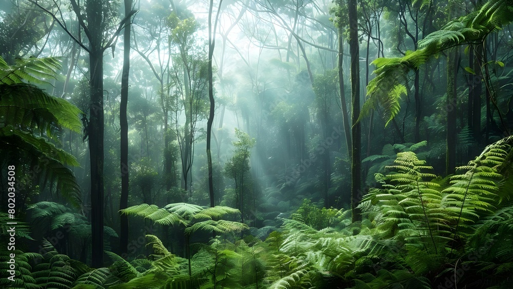 Tranquil forest with mist lush greenery layered canopy and soft daylight beauty . Concept Nature Photography, Forest Scenes, Lush Greenery, Serene Landscapes, Soft Light Effects Tranquil forest with mist lush greenery layered canopy and soft daylight beauty . Concept Nature Photography, Forest Scenes, Lush Greenery, Serene Landscapes, Soft Light Effects